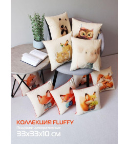 Подушка декоративная MATEX FLUFFY. МЫШОНОК. Размер: 33x33 Цвет: белый, мятный