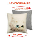 Подушка декоративная MATEX FLUFFY. БАРСИК. Размер: 33x33 Цвет: молочный, зеленый светло-серый (62-400) 