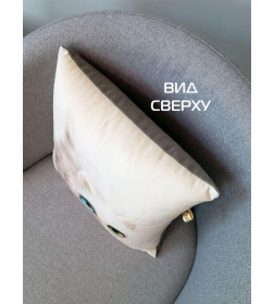 Подушка декоративная MATEX FLUFFY. БАРСИК. Размер: 33x33 Цвет: молочный, зеленый светло-серый