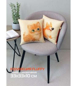 Подушка декоративная MATEX FLUFFY. БОНЯ. Размер: 33x33 Цвет: молочный, оранжевый, лососевый