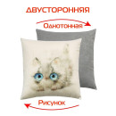 Подушка декоративная MATEX FLUFFY. ПУШОК. Размер: 33x33 Цвет: молочный, голубой, светло-серый (62-424) 