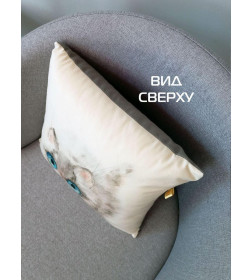 Подушка декоративная MATEX FLUFFY. ПУШОК. Размер: 33x33 Цвет: молочный, голубой, светло-серый