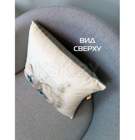 Подушка декоративная MATEX FLUFFY. ПУШОК. Размер: 33x33 Цвет: молочный, голубой, светло-серый (62-424) 