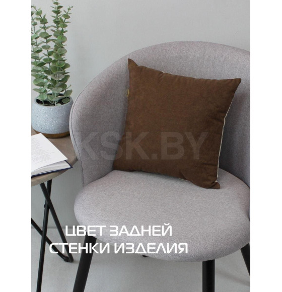 Подушка декоративная MATEX FLUFFY. МЕДВЕДЬ И ЗАЙЦЫ. Размер: 33x33 Цвет: молочный, темно-коричневый (62-493) 