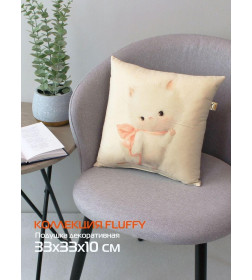 Подушка декоративная MATEX FLUFFY. ВАЙС. Размер: 33x33 Цвет: молочный, светло-розовый, светло-серый