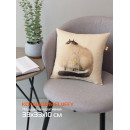 Подушка декоративная MATEX FLUFFY. КОТ И КЛЕТКА. Размер: 33x33 Цвет: молочный, темно-серый, коричневый (62-479) 
