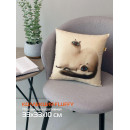Подушка декоративная MATEX FLUFFY. КОТ И КОТЕНОК. Размер: 33x33 Цвет: молочный, бирюзовый, темно-коричневый (62-486) 