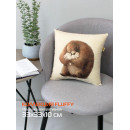 Подушка декоративная MATEX FLUFFY. МЕДВЕДЬ И ЗАЙЦЫ. Размер: 33x33 Цвет: молочный, темно-коричневый (62-493) 