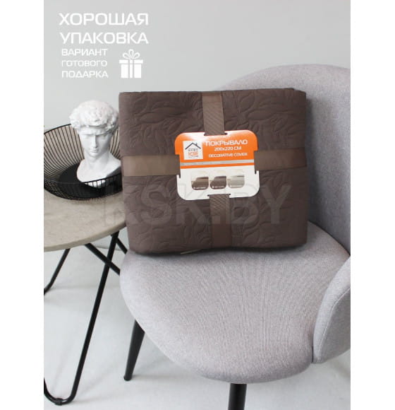 Покрывало MATEX DECORATIVE COVER. LEAFS. Размер: 200x220 Цвет: темно-коричневый (63-698) 