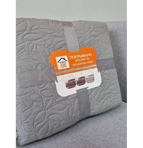Покрывало MATEX DECORATIVE COVER. LEAFS. Размер: 220x240 Цвет: светло-серый (63-827) 