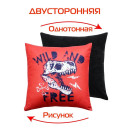 Подушка декоративная MATEX DINOZAVR. WILD AND FREE. Размер: 33x33 Цвет: красный, синий, белый (63-520) 