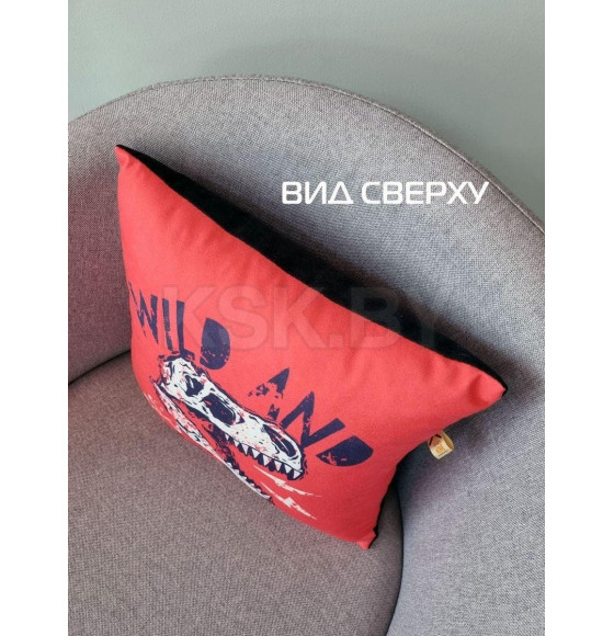 Подушка декоративная MATEX DINOZAVR. WILD AND FREE. Размер: 33x33 Цвет: красный, синий, белый (63-520) 