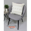 Наволочка декоративная MATEX TUFTED  Размер: 45х45 Цвет: белый;бежевый Артикул: ALEX-006 (ALEX-006) 