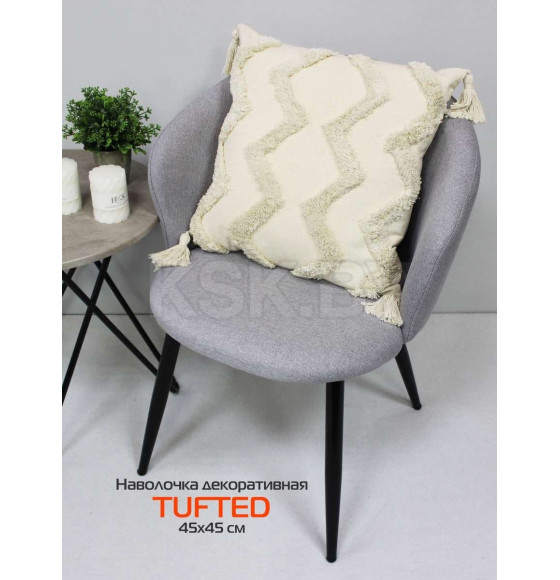 Наволочка декоративная MATEX TUFTED  Размер: 30х50 Цвет: молочный;бежевый нейтральный Артикул: ALEX-011 (ALEX-011) 