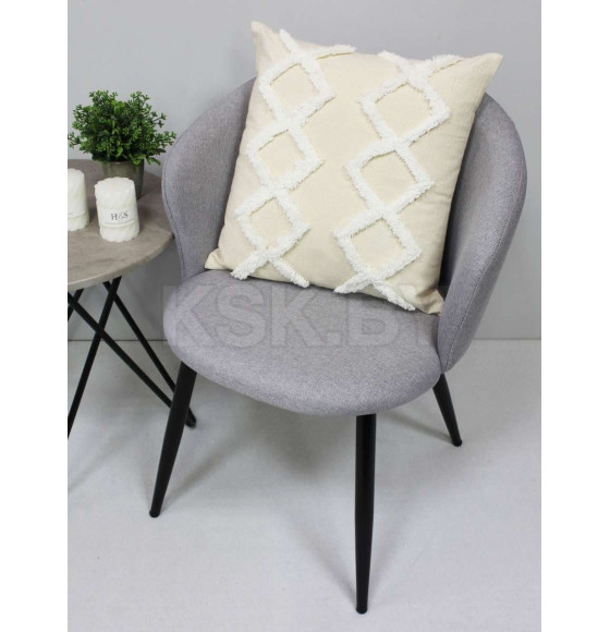 Наволочка декоративная MATEX TUFTED  Размер: 45х45 Цвет: белый;молочный;слоновая кость Артикул: ALEX-018 (ALEX-018) 