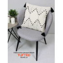 Наволочка декоративная MATEX TUFTED  Размер: 45х45 Цвет: молочный;черный Артикул: ALEX-019 (ALEX-019) 
