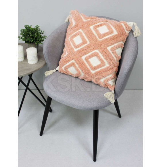 Наволочка декоративная MATEX TUFTED  Размер: 45х45 Цвет: молочный;персиковый Артикул: ALEX-028 (ALEX-028) 