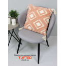 Наволочка декоративная MATEX TUFTED  Размер: 45х45 Цвет: молочный;персиковый Артикул: ALEX-028 (ALEX-028) 