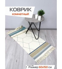 Коврик декоративный MATEX TUFTED  Размер: 60x150  Цвет: бежевый;светло-голубой;синий Артикул: SLY2312