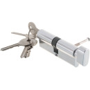 Цилиндровый механизм Ajax AX1002Knob80 (35+10+35) CP хром с вертушкой  (39849) 