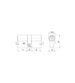 Цилиндровый механизм Ajax AX2000Key60 (25+10+25) CP хром 