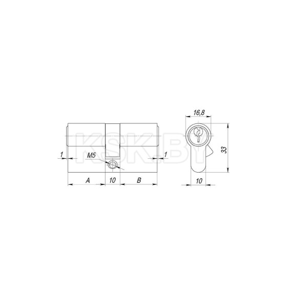 Цилиндровый механизм Ajax AX2000Key60 (25+10+25) CP хром  (39853) 