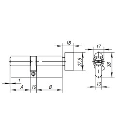 Цилиндровый механизм Ajax AX2002Knob80 (35+10+35) CP хром с вертушкой 