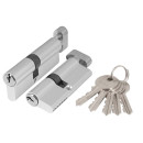 Цилиндровый механизм Ajax AZ1002Knob60 (25+10+25) CP хром   (43861) 