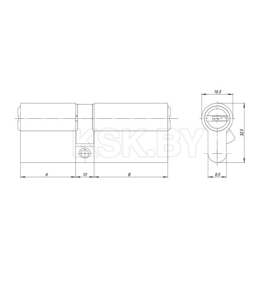 Цилиндровый механизм Ajax AZ2000Key80 (35+10+35) CP хром (43873) 