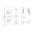 Замок врезной Punto ML85-50 BL черный (43059) 