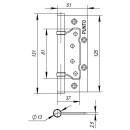 Петля универасальная без врезки Punto IN5200W AB (200-2B 125*2.5) Бронза (35499) 