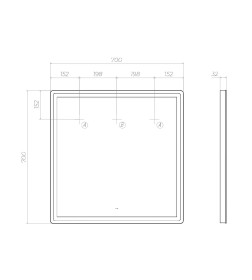 Зеркало с подсветкой Vigo Geometry Comfort 700х700х30мм