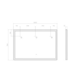Зеркало с подсветкой Vigo Geometry Comfort 1000