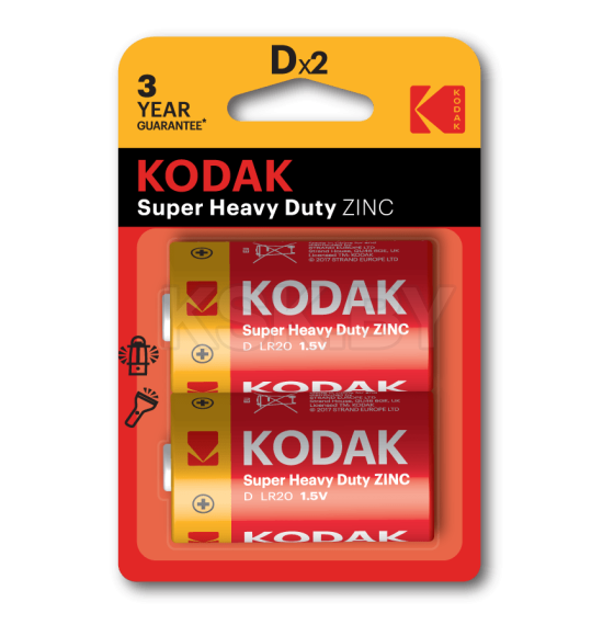 Батарейка R20-2BL (2шт.) EXTRA HEAVY DUTY Kodak (R20-2BL) 