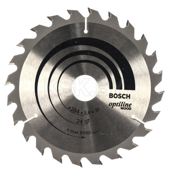 Диск пильный по дереву 184х24Tх30 мм OPTILINE WOOD BOSCH 2608640610 (2608640610) 