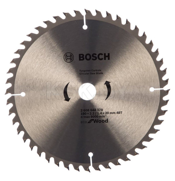 Диск пильный по дереву 190х48Tх20 мм ECO WOOD BOSCH 2608644378 (2608644378) 