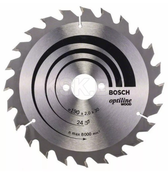 Диск пильный по дереву 190х24Tх30 мм OPTILINE WOOD BOSCH 2608641185 (2608641185) 