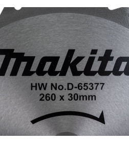 Диск пильный по дереву 260x40Tх30 мм MAKITA D-65377