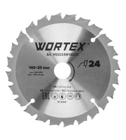 Диск пильный по дереву 140х24Tх20/16 мм WORTEX HSS024W14020