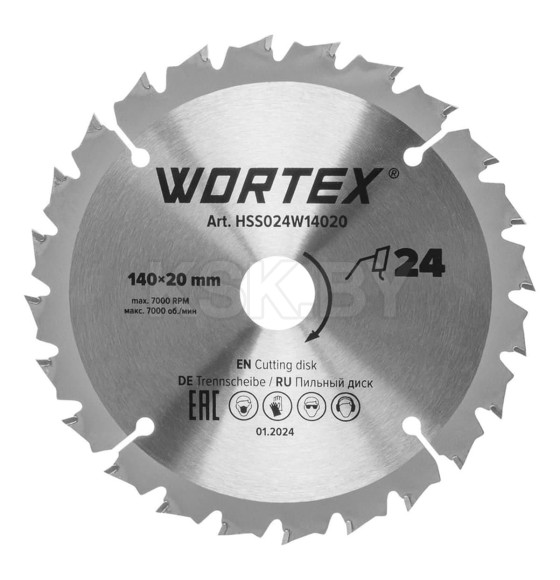 Диск пильный по дереву 140х24Tх20/16 мм WORTEX HSS024W14020 (HSS024W14020) 