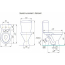 Унитаз напольный Rosa Элегант синий нижний подвод воды.косой выпуск.сидение полипропилен. однорежимный слив воды.1 сорт