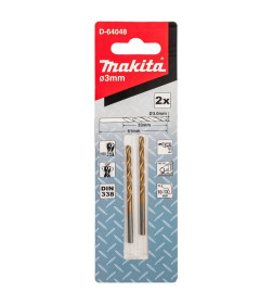 Сверло по металлу  3.0х33х61 мм HSS TIN Economy (2 шт.) MAKITA D-64048