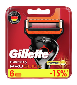 Кассеты Gillette FUSION Power RED 6шт