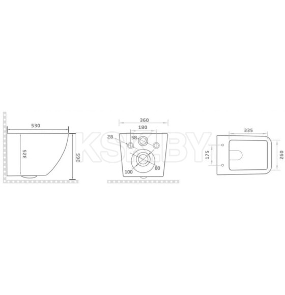 Унитаз подвесной безободковый Aquaceramika MIKADO AC013E (AC013E) 