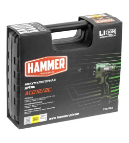 Дрель-шуруповерт аккумуляторная Hammer ACD12/2C