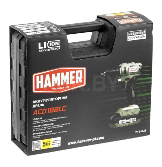 Дрель-шуруповерт аккумуляторная Hammer ACD18BLC (827376) 