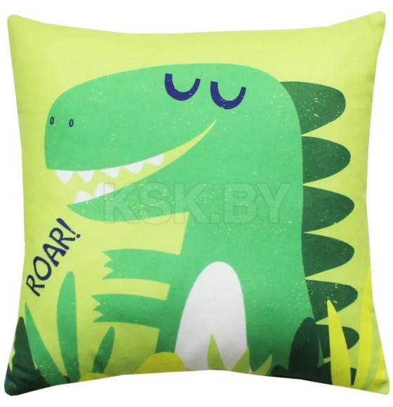 Подушка декоративная MATEX DINO. ROAR. Размер: 33x33 Цвет: фисташковый, зеленый, синий (63-575) 