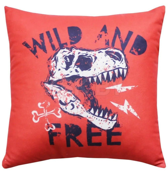 Подушка декоративная MATEX DINOZAVR. WILD AND FREE. Размер: 33x33 Цвет: красный, синий, белый (63-520) 