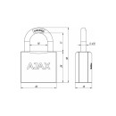 Замок навесной Ajax PD-0132 3 Key (42231)
