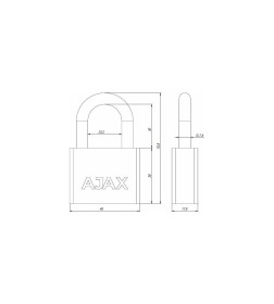 Замок навесной Ajax PD-3050  3 Key